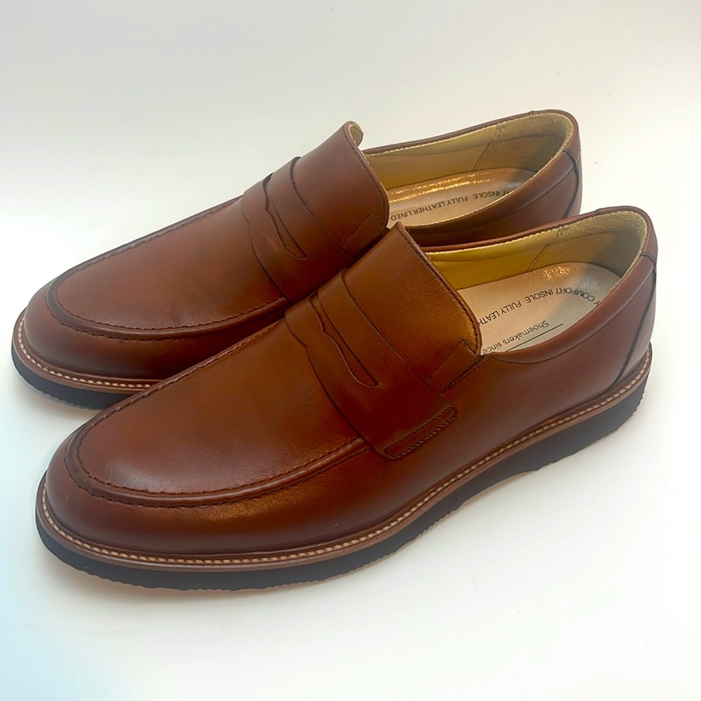 Samuel Hubbard Ivy Legend Men’s Whisky Leather Slip-On Loafers 8 M Vibram Sole - Picture 3 of 8